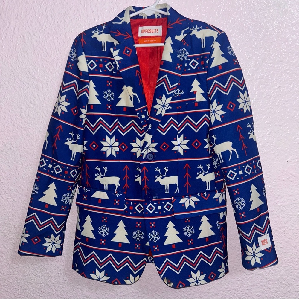 OppoSuits Blue Festive Kids Blazer